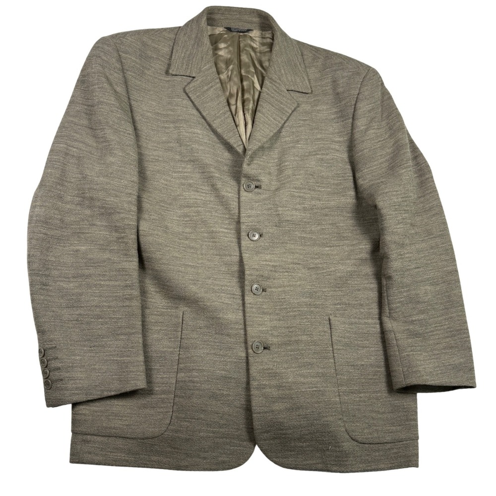 Balmain Paris Vintage 42R Blazer Brown Textured 4-Button Sport Coat Made in USA